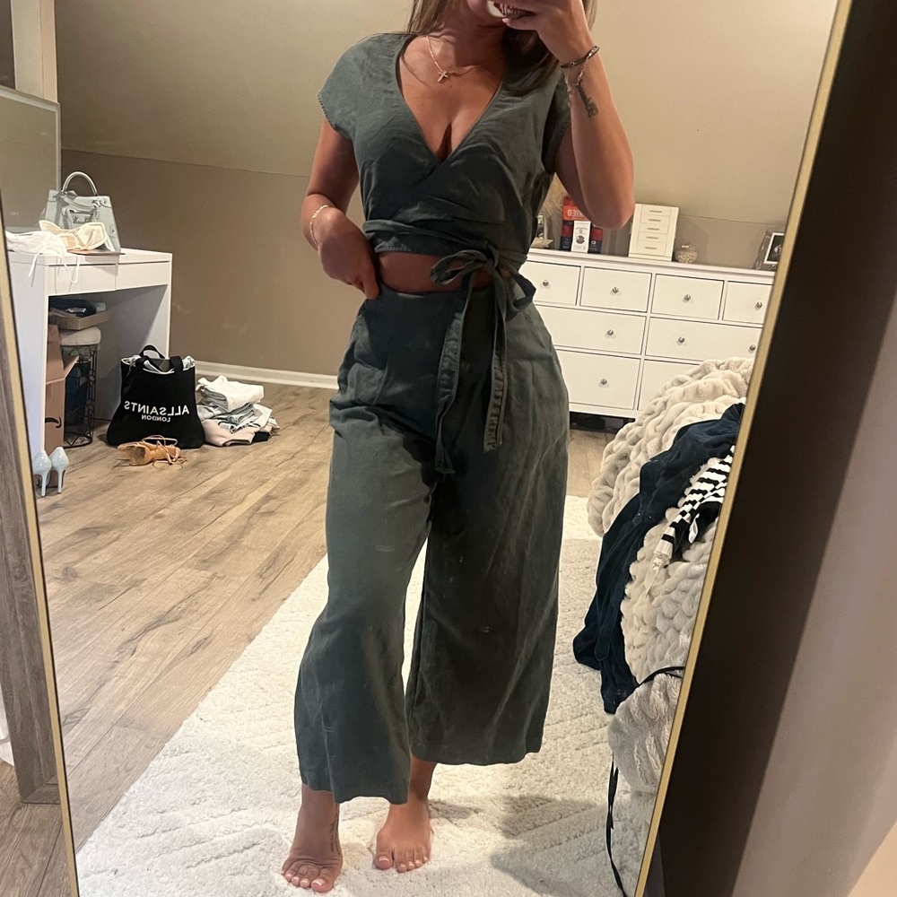 Aritzia Olive Green Jumpsuit